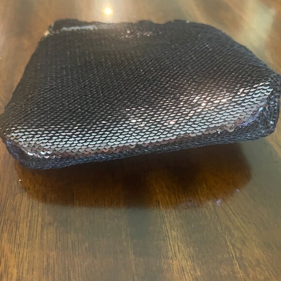 Anthropologie Purple Sequin Hand/Coin Purse 5" x 4" evening - Picture 3 of 5